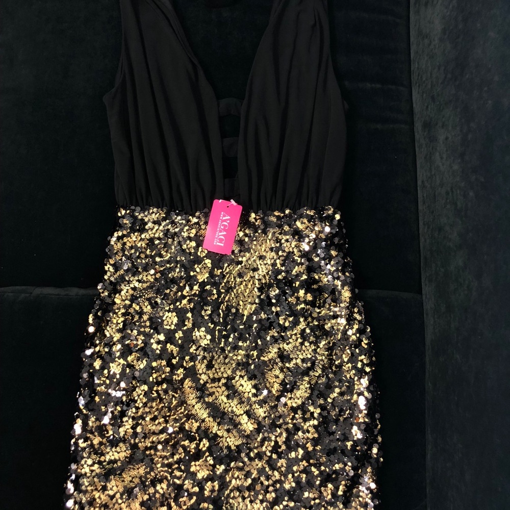 Black & Gold Sequined Dress